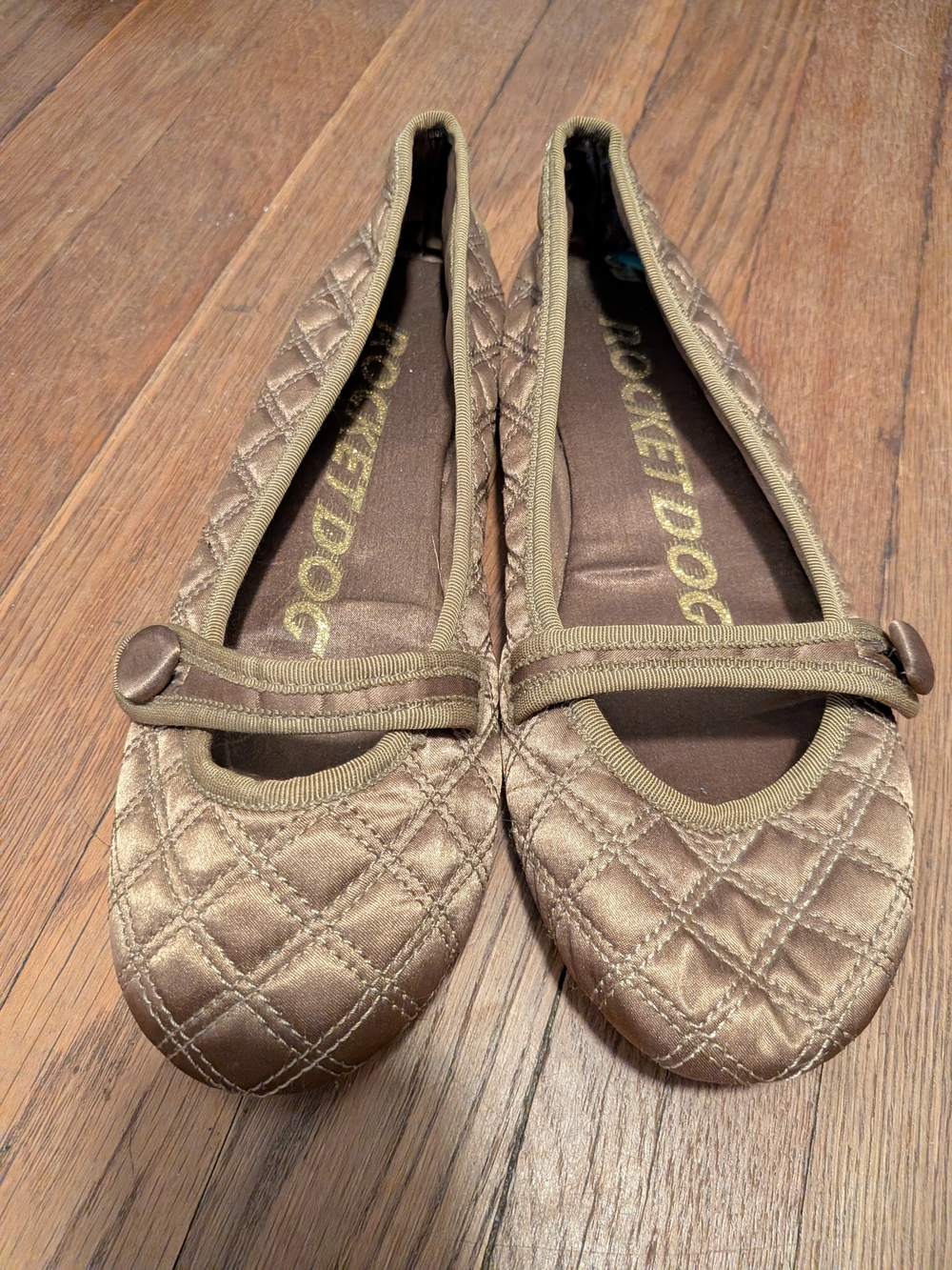 Rocket Dog Quilted Taupe Mary Jane Ballet Flats